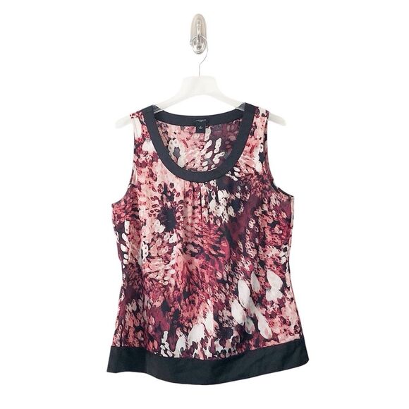 Ann Taylor Factory Women’s Burgundy, Mauve, White & Black Satin Tank Size 12 - Picture 1 of 11